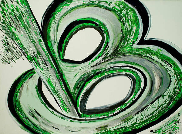 Green Poster featuring the mixed media B U-nique by Artista Elisabet