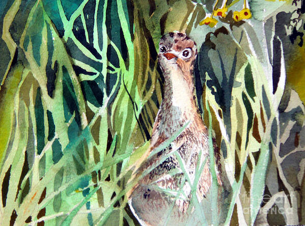 Turkey Poster featuring the painting Baby Wild Turkey by Mindy Newman