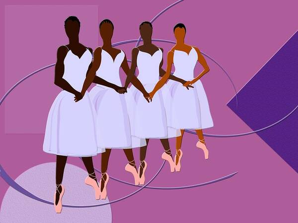 Ballet Poster featuring the digital art Ballerinas by Terry Boykin