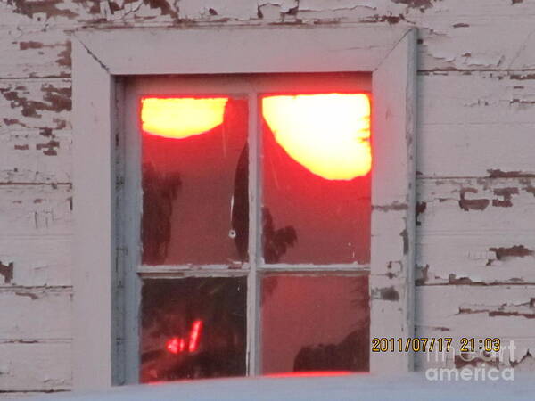 Barn Poster featuring the photograph Barn Window Sunset Up Close by Tina M Wenger