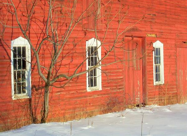 Barns Poster featuring the photograph Barnwall in Winter by Rodney Lee Williams