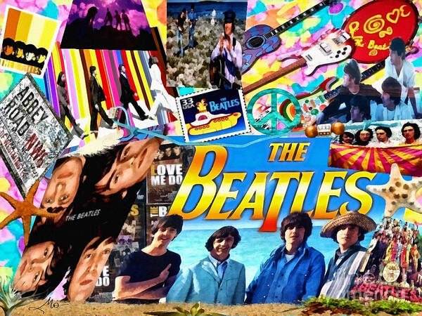 Beatles For Summer Poster featuring the digital art Beatles for Summer by Mo T