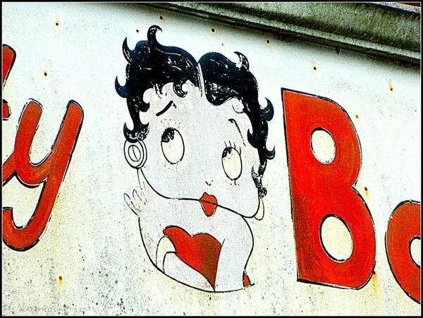 Sign Poster featuring the photograph Betty Boop Herself by Kathy Barney