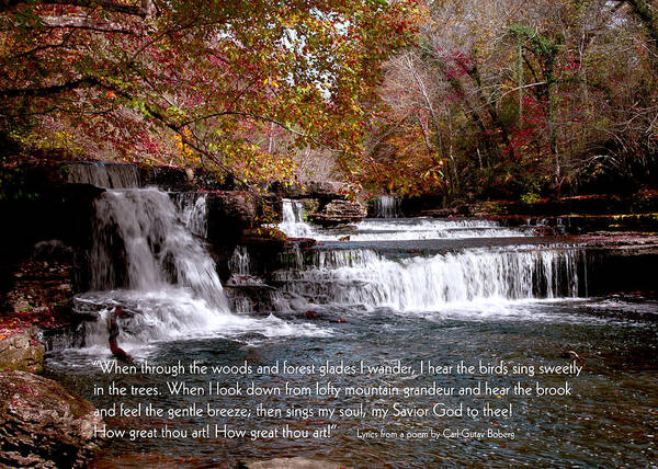 Bible Verse Greeting Cards Poster featuring the photograph Bible Verse and Inspirational Greeting Card Autumn Fine Art Photography prints and Posters. by Jerry Cowart