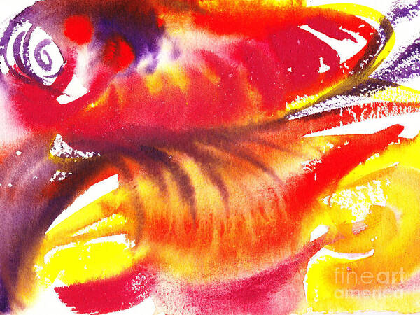 Blossom Poster featuring the painting Blossoming Flames Abstract by Irina Sztukowski