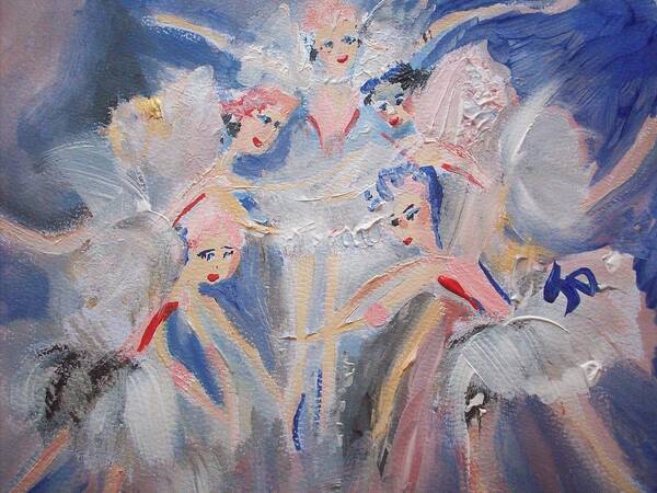 Ballet Poster featuring the painting Blue clouds the ballet by Judith Desrosiers