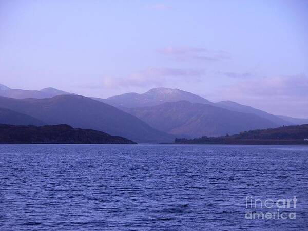 Loch Broom Poster featuring the photograph Blue Dawn Over Loch Broom 2 by Joan-Violet Stretch