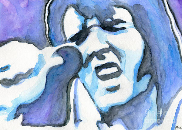 Blue Elvis Poster featuring the painting Blue Elvis by Classic Visions Gallery