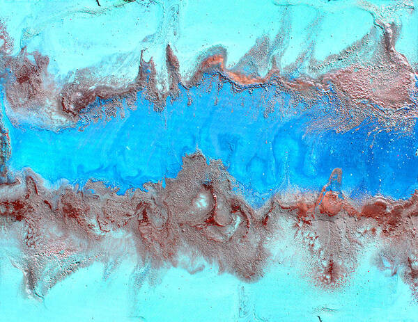 Abstract Poster featuring the painting Blue Lagoon by Julia Apostolova