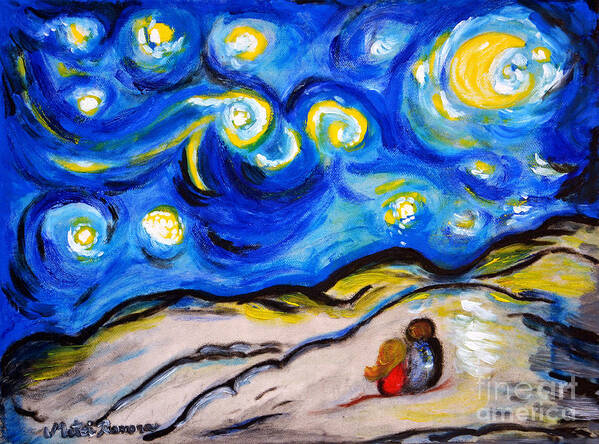 Blue Poster featuring the painting Blue Night by Ramona Matei