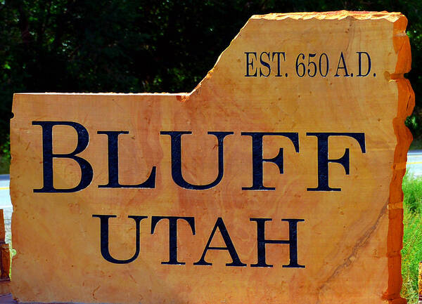 Bluff Utah Poster featuring the photograph Bluff Utah Est 650 AD by David Lee Thompson