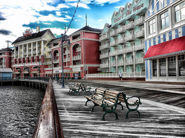 Boardwalk Poster featuring the photograph Boardwalk Early Morning by Thomas Woolworth
