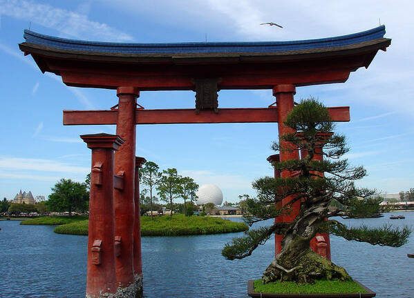 Epcot Poster featuring the photograph Bonsai Pavillion by David Nicholls