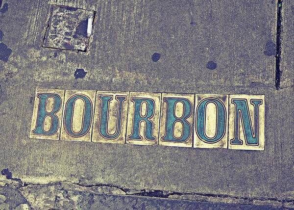 Street Sign Poster featuring the photograph Bourbon Street Tiles by Jeanne May