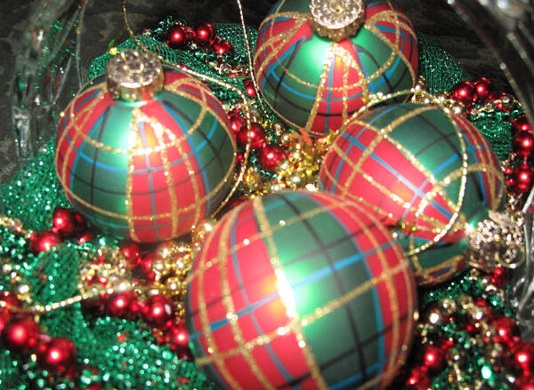 Ornaments Poster featuring the photograph Bowl of Christmas Colors by Barbara McDevitt