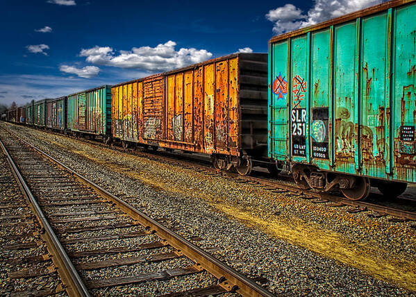 Train Poster featuring the photograph Boxcars by Bob Orsillo
