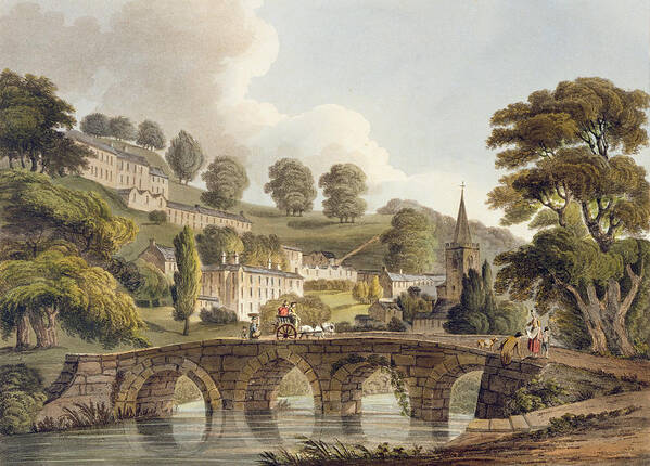 Print Poster featuring the drawing Bradford, From Bath Illustrated by John Claude Nattes