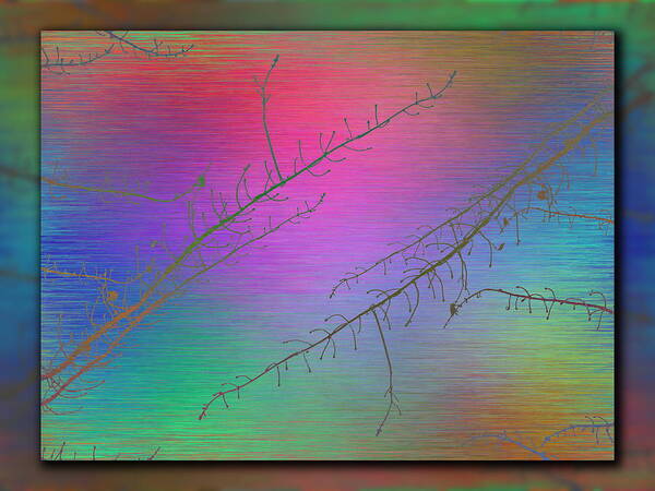Abstract Poster featuring the digital art Branches In The Mist 89 by Tim Allen