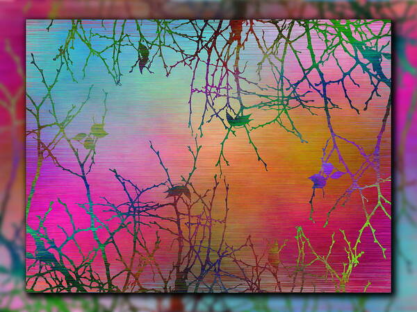Abstract Poster featuring the digital art Branches In The Mist 99 by Tim Allen