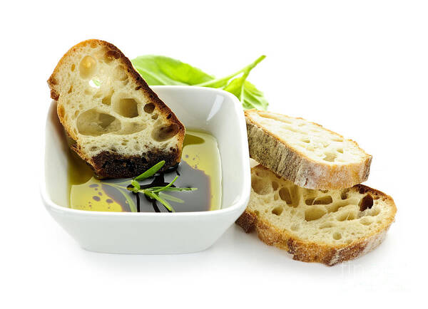 Bread Poster featuring the photograph Bread olive oil and vinegar by Elena Elisseeva