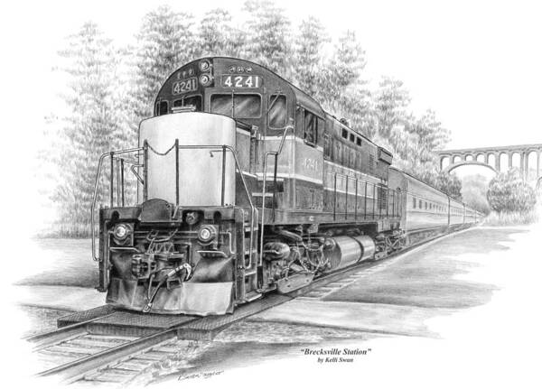Cuyahoga Valley Poster featuring the drawing Brecksville Station - Cuyahoga Valley National Park by Kelli Swan