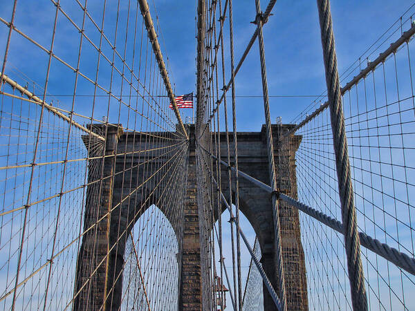 New York Poster featuring the photograph Brooklyn Bridge by David Gleeson