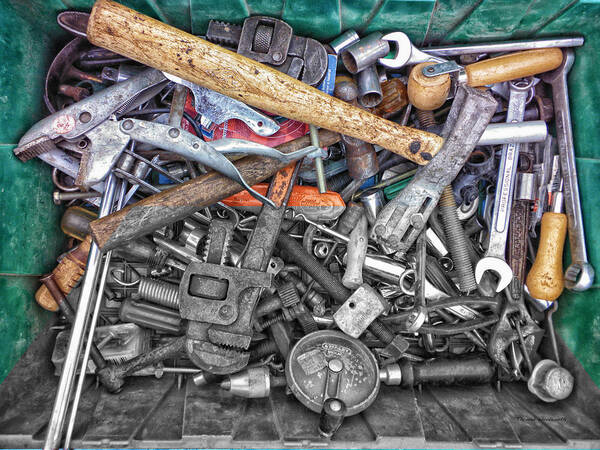 Tool Poster featuring the photograph Bucket Of Tools SC by Thomas Woolworth