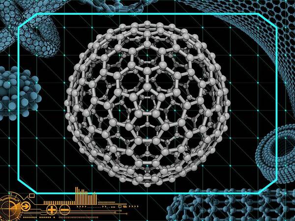 Allotrope Poster featuring the photograph Buckyball C320 Molecule by Laguna Design/science Photo Library