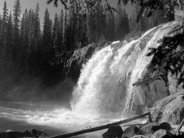 Landscape Poster featuring the photograph Bugaboo Falls BW by Gerry Bates