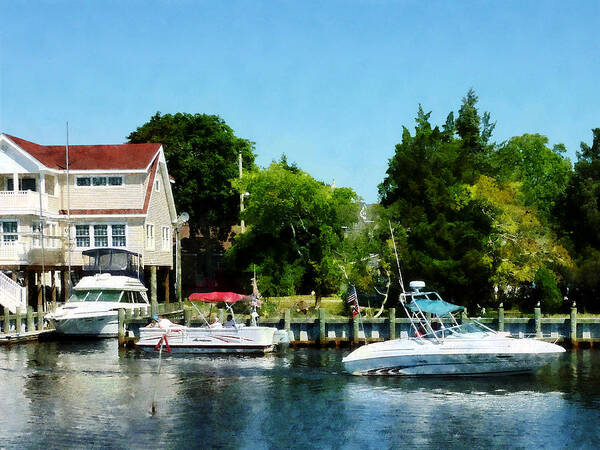 Boat Poster featuring the photograph Cabin Cruisers by Susan Savad