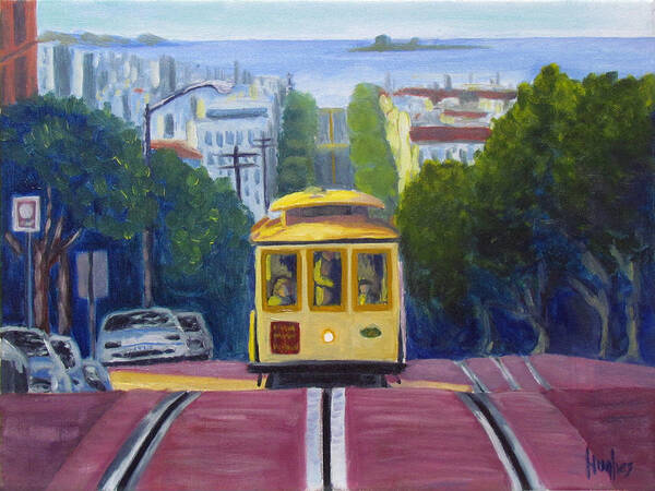 Cable Car Poster featuring the painting Cable Car by Kevin Hughes