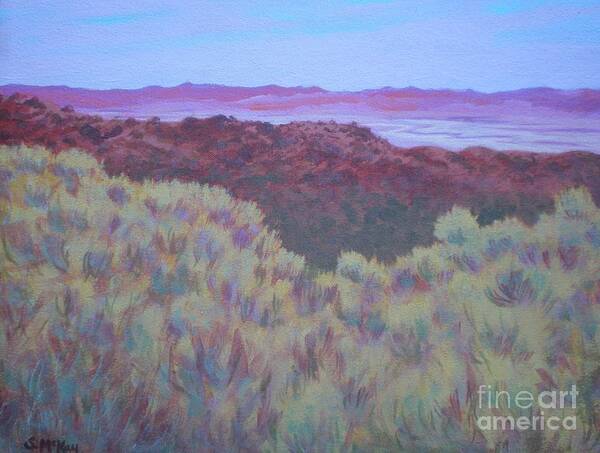 Landscape Poster featuring the painting California Dry River Bed by Suzanne McKay