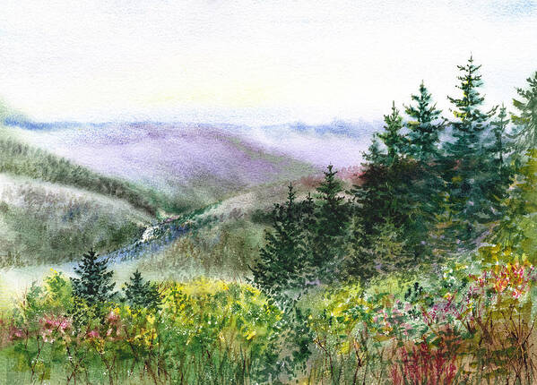 Gorgeous Landscape Poster featuring the painting Redwood Creek National Park by Irina Sztukowski
