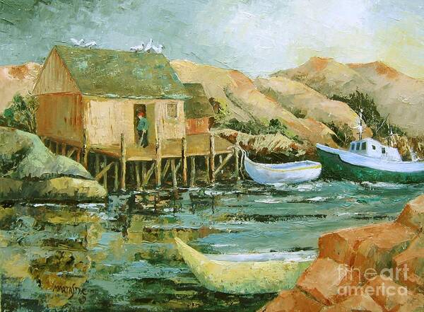 Fishing Hut Poster featuring the painting Calm Day by Marta Styk