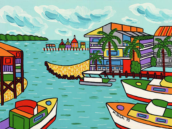 Cedar Key Poster featuring the painting Cedar Cove Marina - Cedar Key by Mike Segal