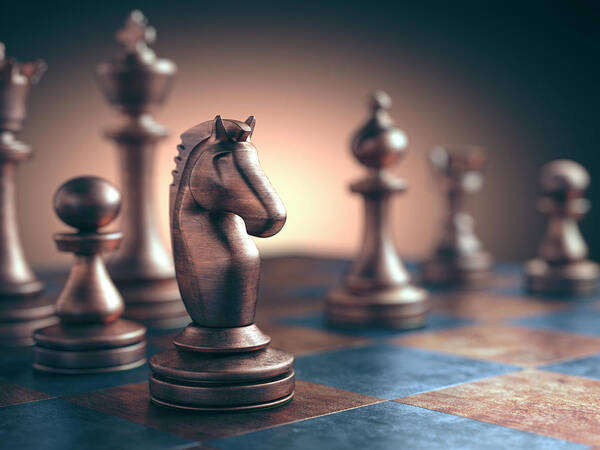 Chess Piece On Chess Board Poster by Ktsdesign - Fine Art America