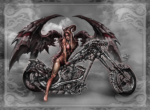 Angel Digital Art Poster featuring the digital art Chrome Dragon by David Bollt