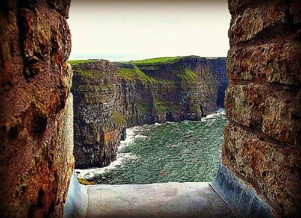 Cliffs Of Moher Poster featuring the photograph Cliffs of Moher from O'Brien's Tower by Tara Potts