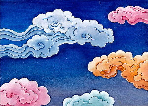 Clouds Poster featuring the painting Clouds by Nicola Mountney