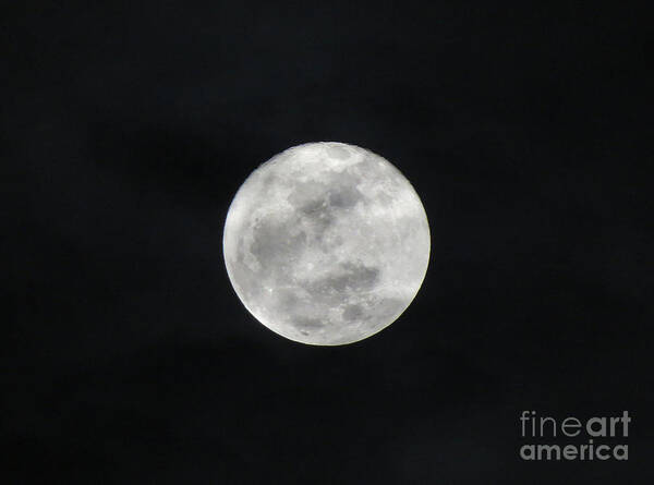 Moon Night Space Full Poster featuring the photograph Cloudy Moon by Jon Munson II