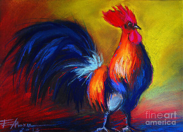 Cocorico Coq Gaulois Poster featuring the painting Cocorico Coq Gaulois by Mona Edulesco