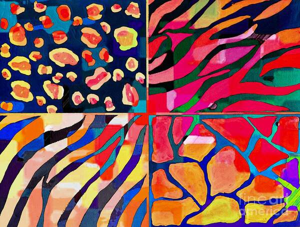 Colorful Animal Prints Poster featuring the painting Colorful Animal Prints by Barbara A Griffin