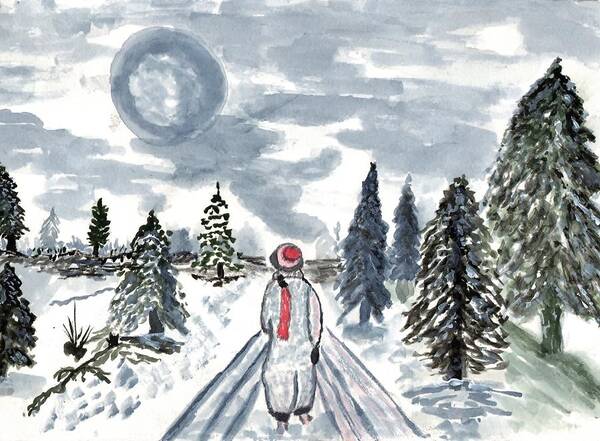 Winter Scene Poster featuring the painting Coming Home by Connie Valasco
