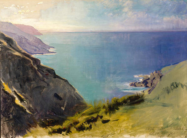 Abbott Handerson Thayer Poster featuring the painting Cornish Headlands by Abbott Handerson Thayer