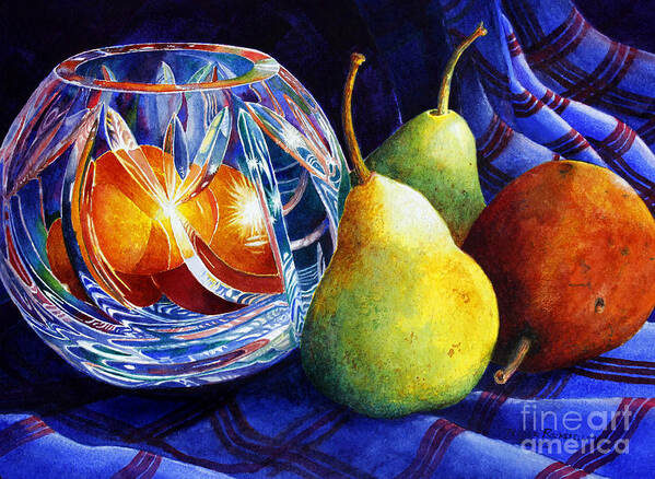 Still Life Poster featuring the painting Crystal and Pears by Roger Rockefeller