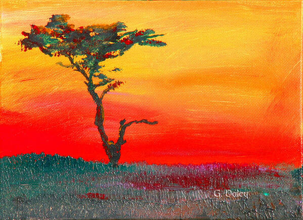 #sunset Prints Poster featuring the painting Cypress Sunrise by Gail Daley