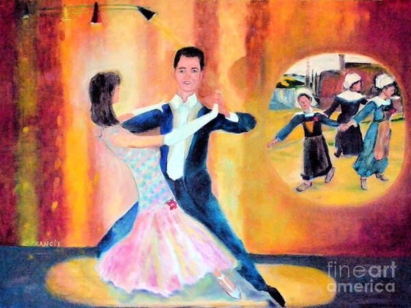Dance Poster featuring the painting Dancing Through Time by Karen Francis