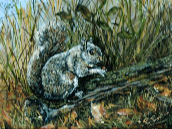 Squirrel Poster featuring the painting Devon Squirrel by Mackenzie Moulton