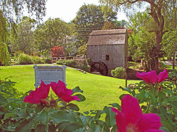 Landscape Poster featuring the photograph Dexters Grist Mill Two by Barbara McDevitt