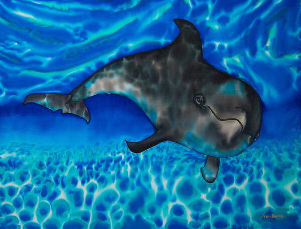 Dolphin Poster featuring the painting Dolphin in Saint Lucia by Daniel Jean-Baptiste
